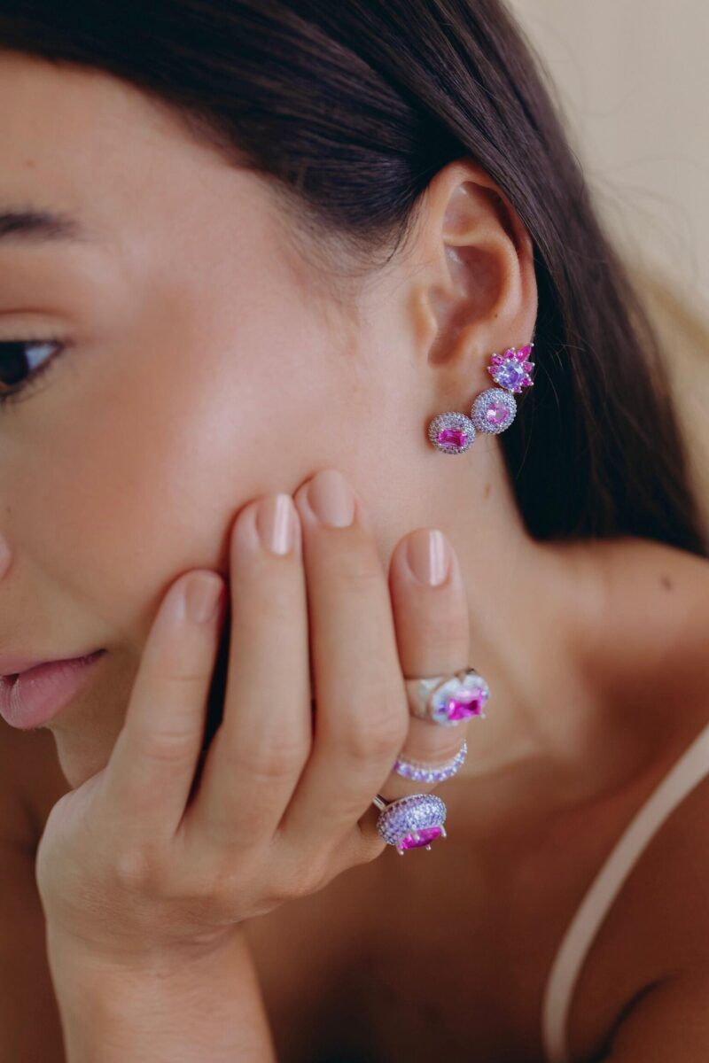 Brinco Intence Pink retângulo - Imagem 2