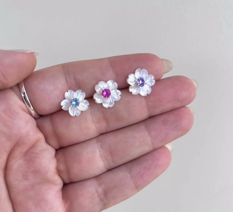 Brinco madrepérola Flor Pink - Imagem 5