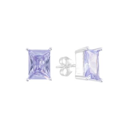 Brinco retangular lavanda