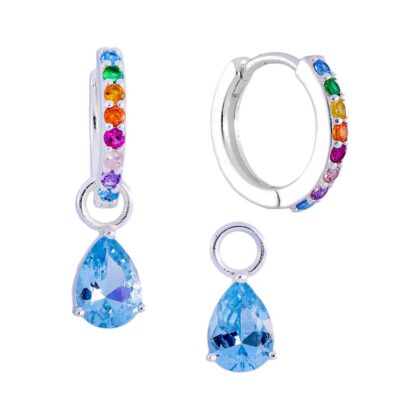 Argolinha colorida gota azul