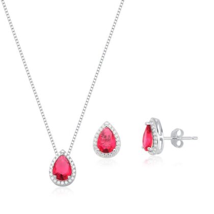 Conjunto gota Rubi microcravejado