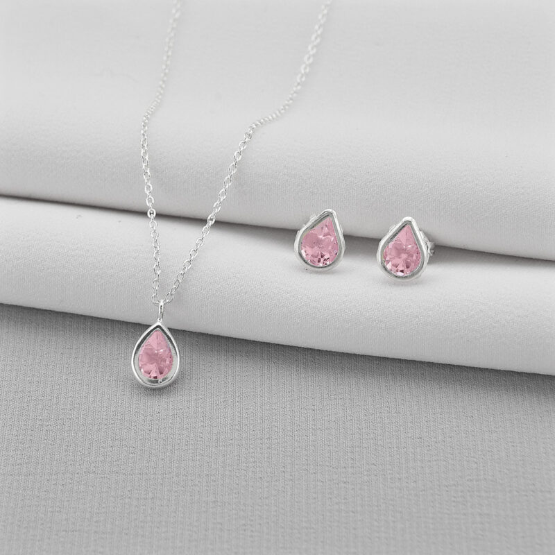 Colar Ponto de Luz Gota Rosa Bebê - Imagem 4