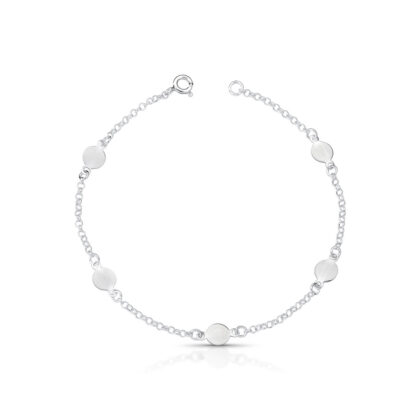Pulseira com 5 pedras brancas
