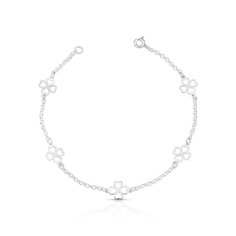 Pulseira com 5 trevos vazado