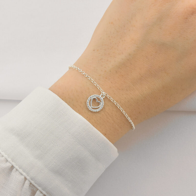 Pulseira com pingente de coração pendurado - Imagem 2