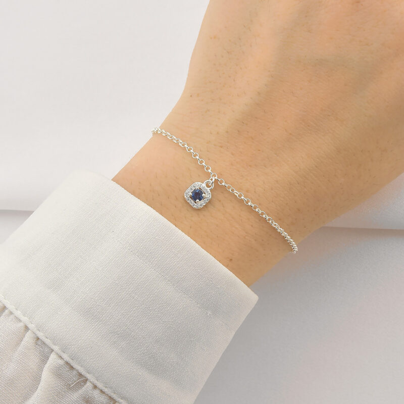 Pulseira com Pingente cravejado azul - Imagem 2