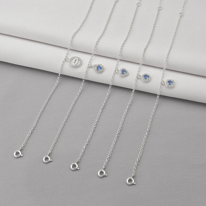 Pulseira com Pingente cravejado azul - Imagem 4