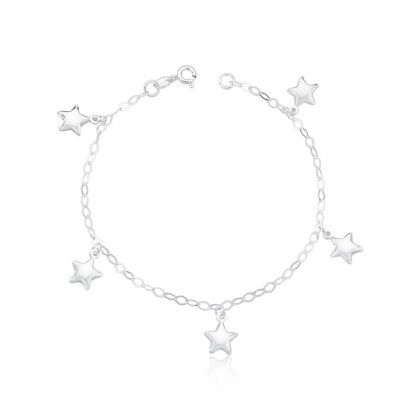 Pulseira com estrelinhas penduradas
