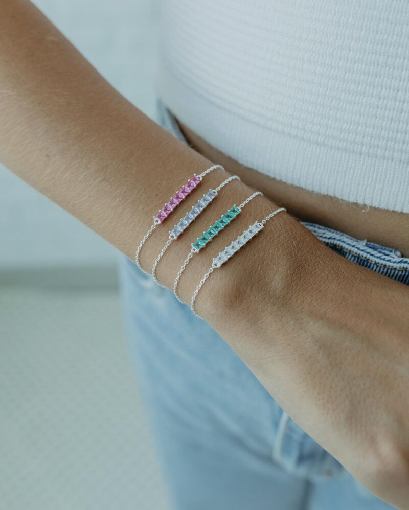Pulseira com pedras pink - Imagem 2