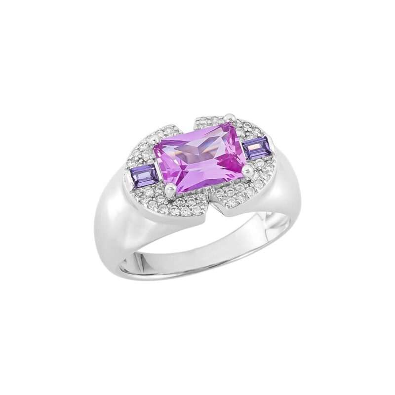 Anel Intence com Pedra Rosa
