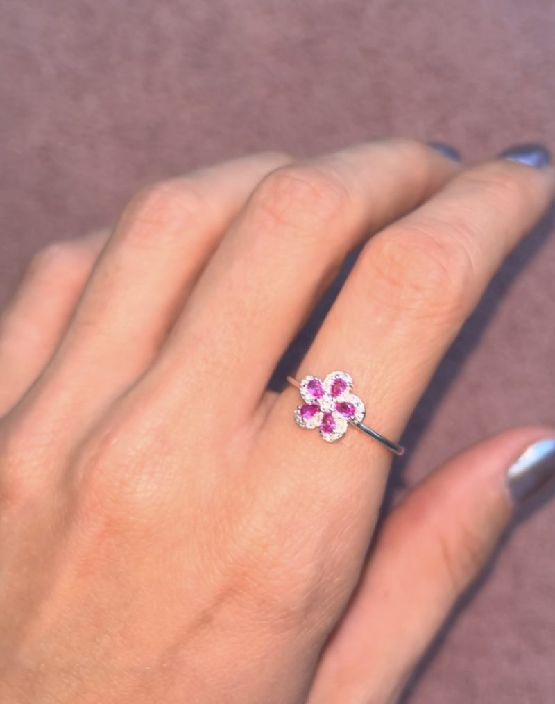 Anel Mini flor pink - Imagem 2