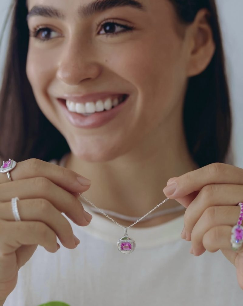 Pingente fancy retângulo pink - Imagem 2
