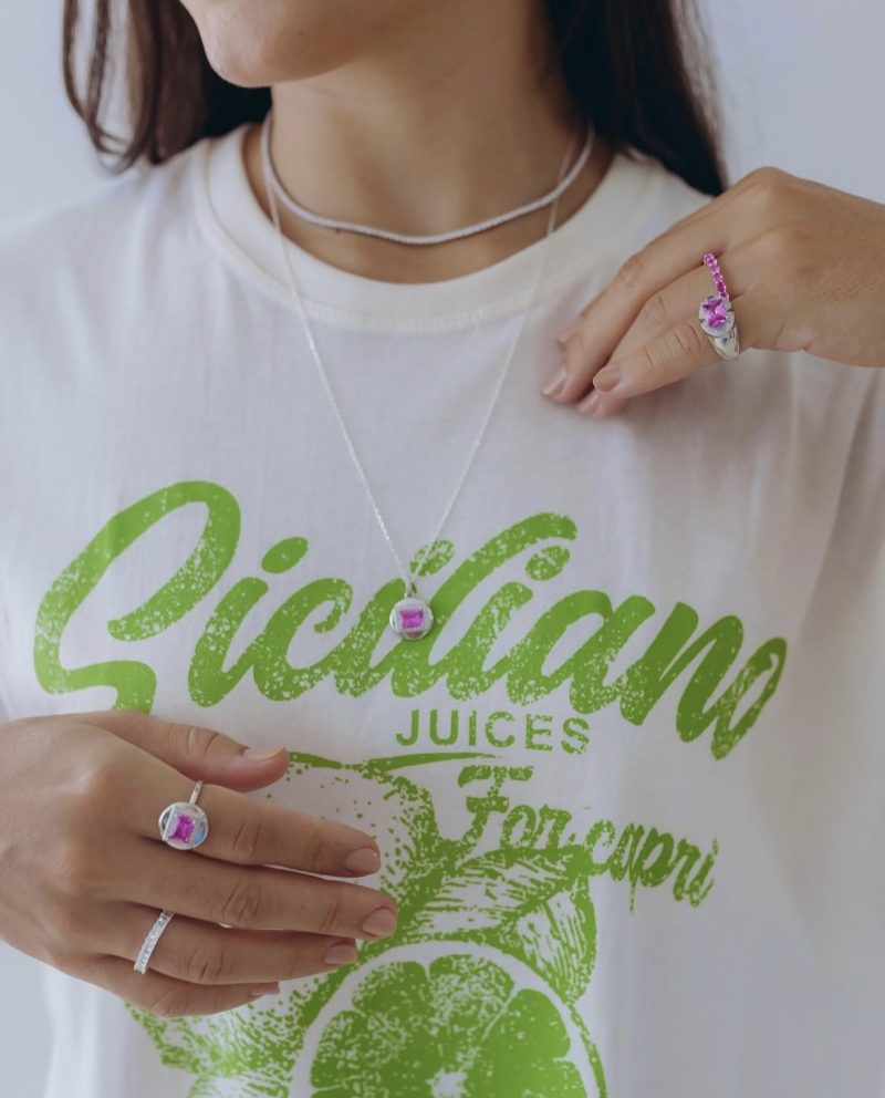 Pingente fancy retângulo pink - Imagem 4