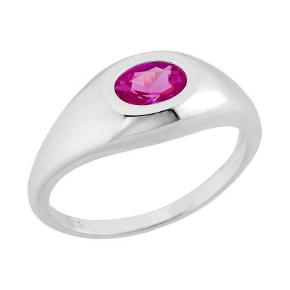 Anel Oval Pink