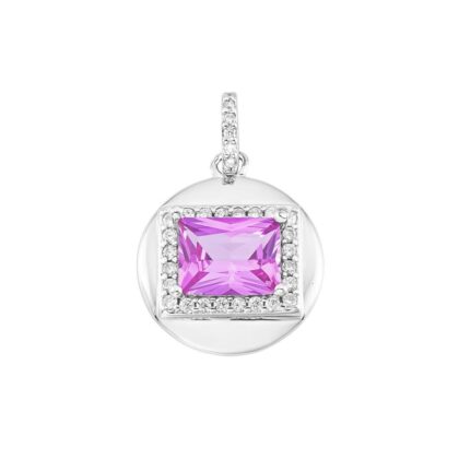 Pingente fancy retângulo pink
