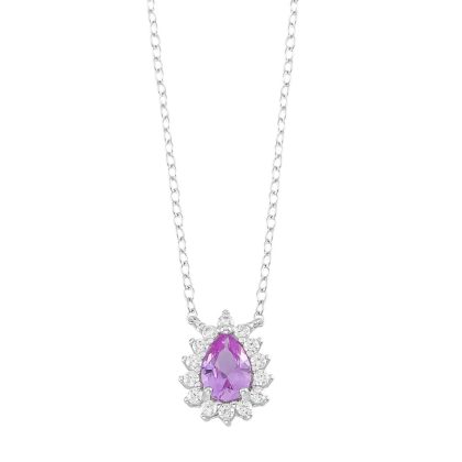 Colar Gota Pink Cravejado