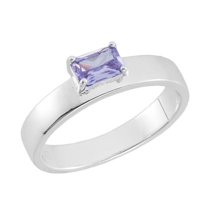 Anel Liso Rectangle lavanda