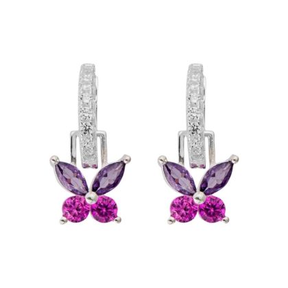 Argolinha Borboleta Pink com Lavanda