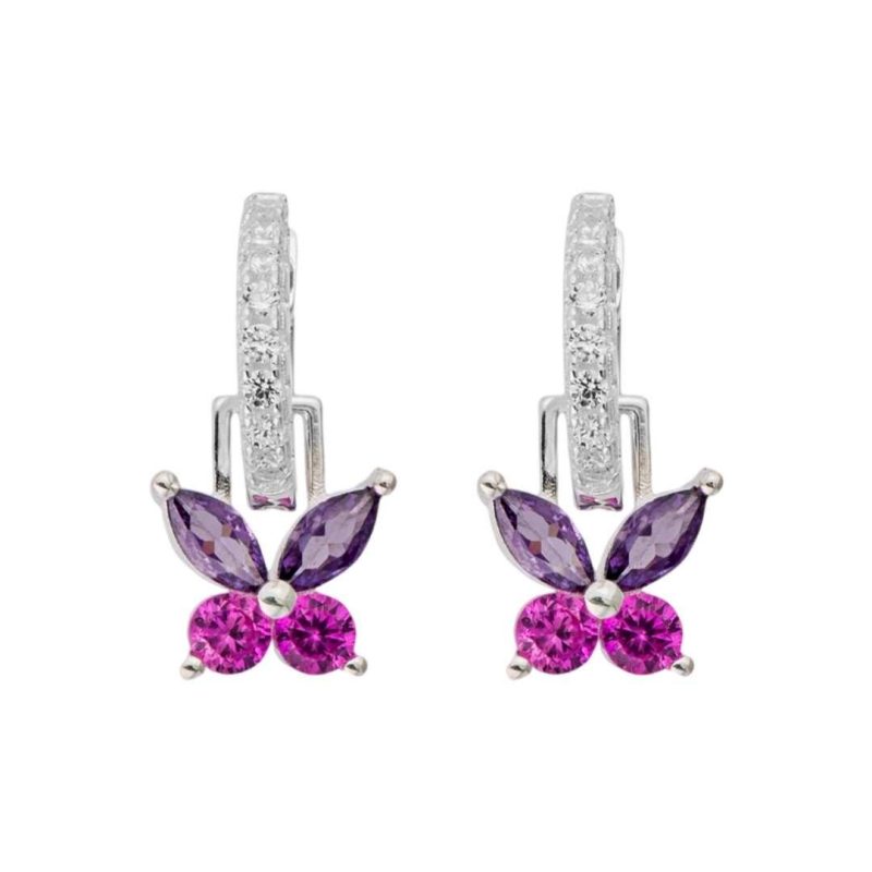 Argolinha Borboleta Pink com Lavanda