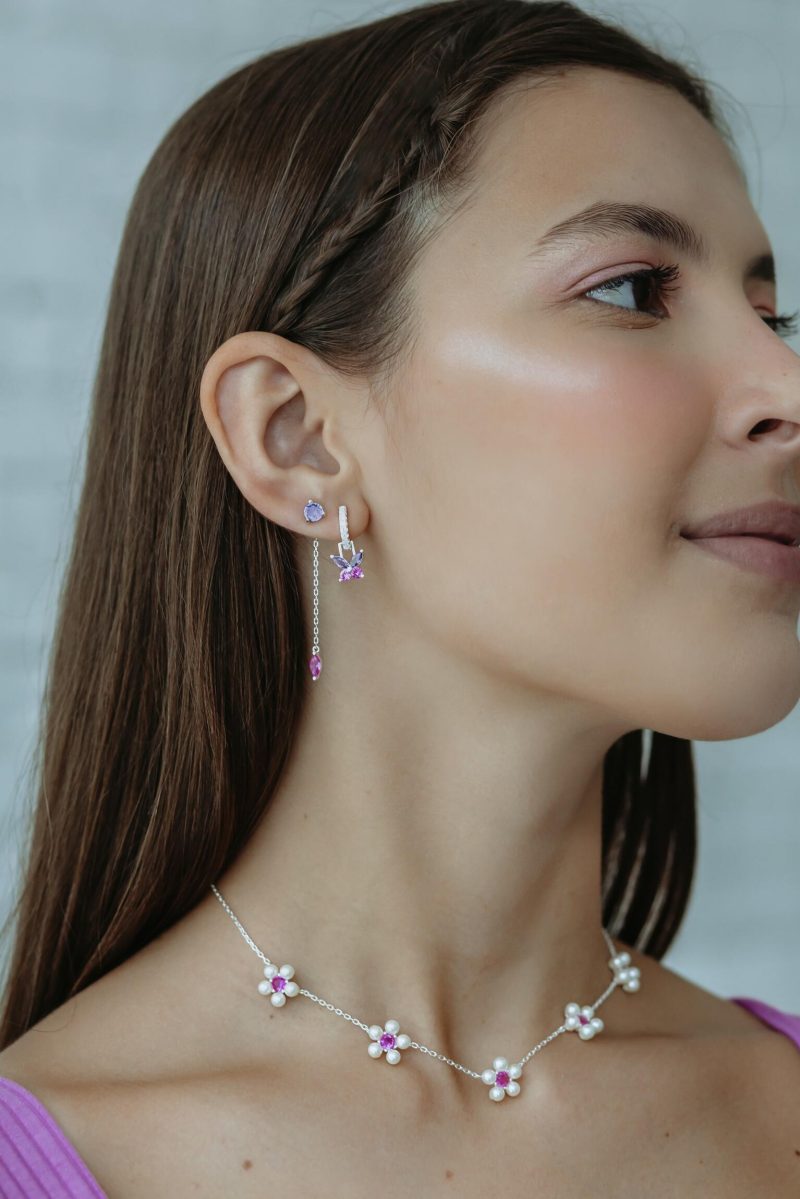 Argolinha Borboleta Pink com Lavanda - Imagem 3
