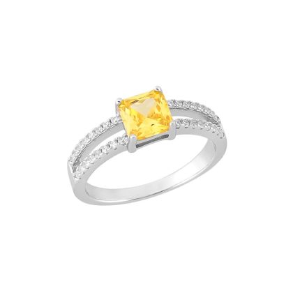 Anel Duplo Quadrado Yellow