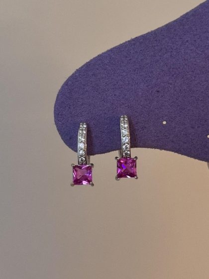 Argolinha Quadrada Pink