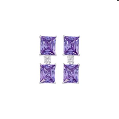 Brinco Retangular Lavanda