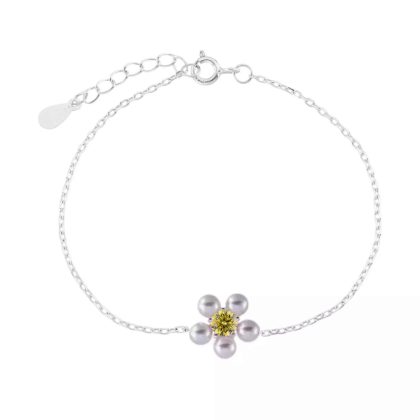 Pulseira Pérola Flor Yellow